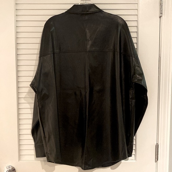 Oak+Fort VEGAN LEATHER SHIRT JACKET - Picture 3 of 6